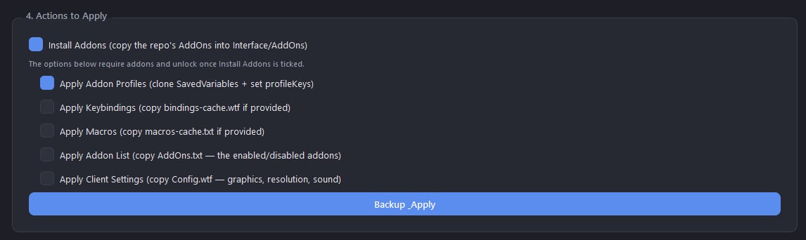 Action checkboxes